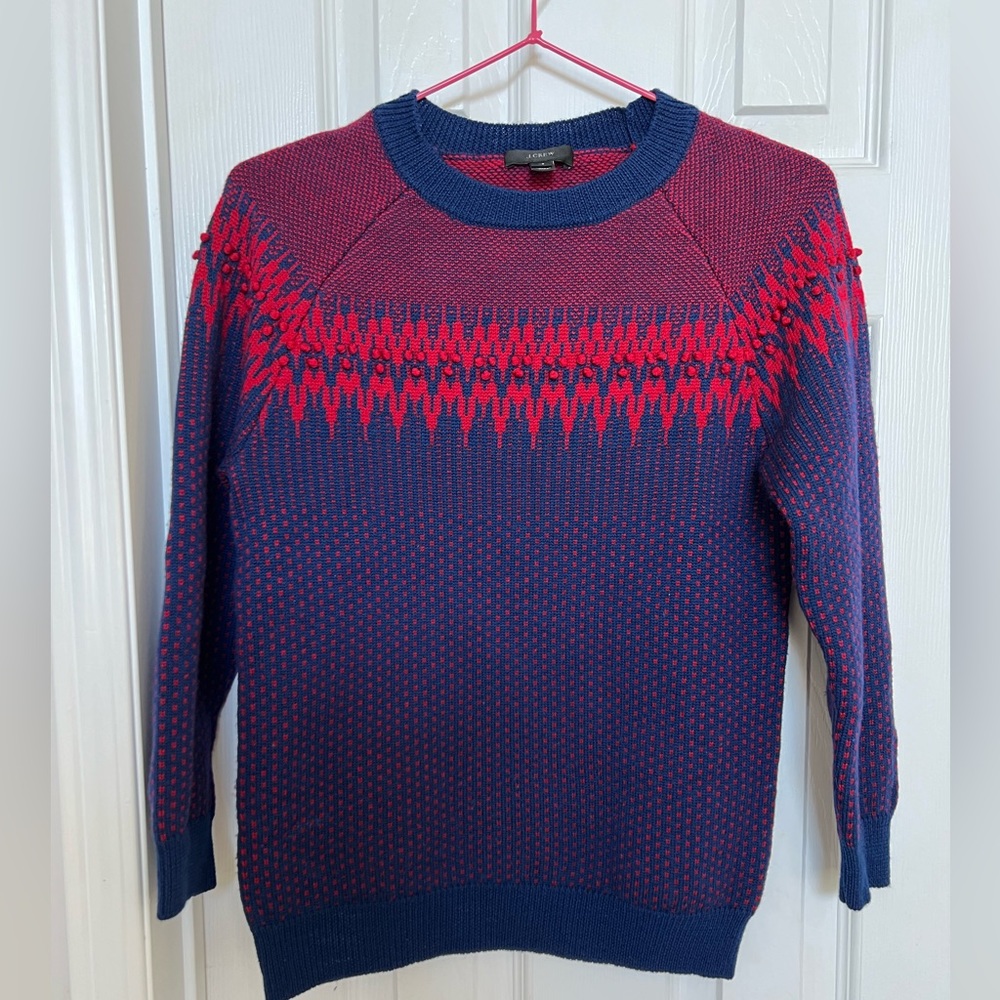 💗 HOST PICK 💗 J. Crew Fair Isle 100% Merino Wool Sweater Sz XS